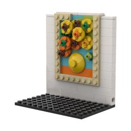 Pixel Art girassóis e blocos de construção Van Gogh para crianças, idéias criativas tijolos, parede arte, retrato famoso, brinquedos educativos - Image 2