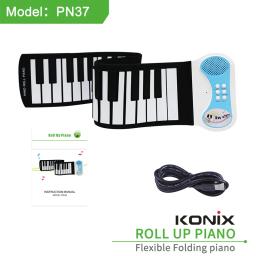 Piano Rolado à Mão com Tom Externo, 37 Teclas, Portátil, Dobrável, Teclado Eletrônico, Casa, Infantil, Iniciante, Jardim de Infância, Professor - Image 6