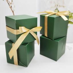 Green Square Candy Box, Caixa de Presente, Caixa de Embalagem, Festa, Fontes do Casamento, Cozimento, 10 Pcs, 50Pcs - Image 2