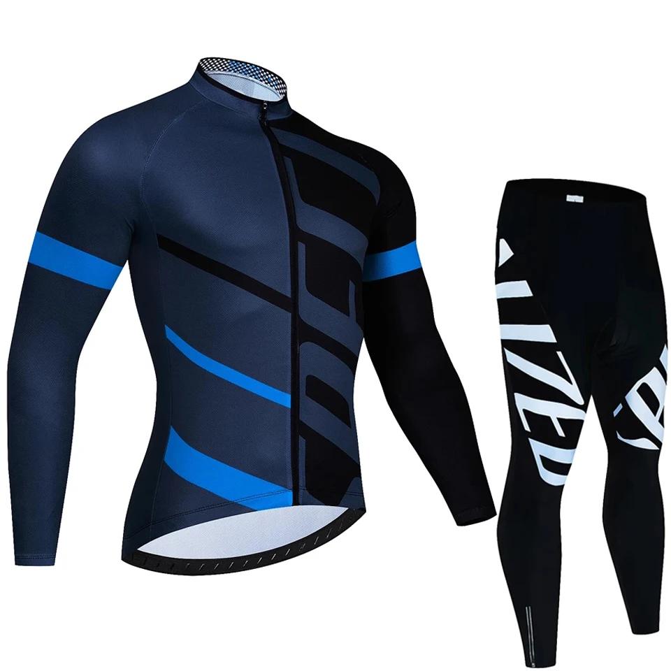 Nova equipe outono conjunto camisa de ciclismo ropa ciclismo dos homens manga longa roupas bicicleta mtb maillot estrada babadores uniforme - Image 1