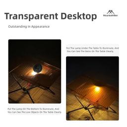 Mountainhiker leve acampamento ao ar livre liga de alumínio transparente mesa tática antiderrapante portátil touranist mini mesa dobrável - Image 3