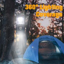 Lanterna de acampamento portátil dobrável LED, leve, impermeável, solar, USB recarregável, lanterna para exterior, emergência em casa - Image 3