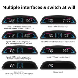 HUD B3 medidor digital inteligente velocímetro multifuncional, tacômetro, rpm, temperatura da água, volts, consumo de combustível, alarme de segurança, exibição OBD - Image 3