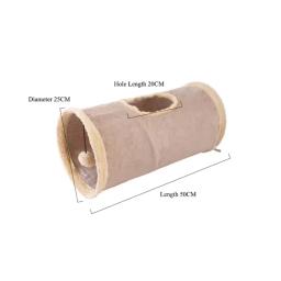 Túnel de pelúcia dobrável para gato de estimação, canal dobrável, brinquedos interativos, educacionais, engraçados, quentes, inverno, suprimentos - Image 6