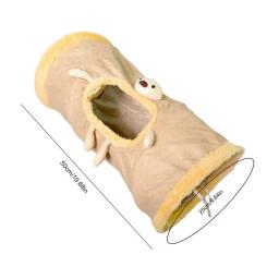 Cama interior dobrável com túnel Tubo de pelúcia Caverna macia do gato Brinquedos multifuncionais para gatos Jogo de estimação elegante - Image 6