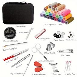 Viagem portátil Caixa De Costura, Ferramentas De Costura, Quilting Thread, Costura, Bordados Craft Kits, Home Organizer, 58Pcs por conjunto - Image 6