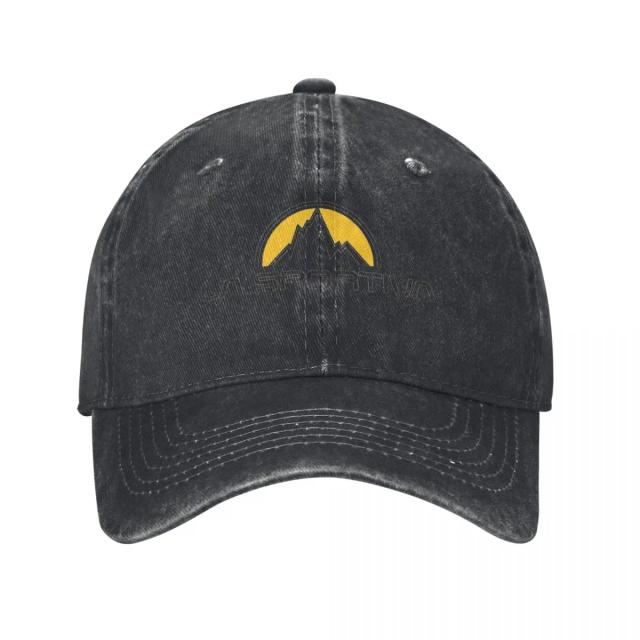 Boné de Beisebol Vintage La Sportiva para Escalada e Atividades ao Ar Livre, Estilo Angustiado e Jeans Lavado para Masculino e Feminino