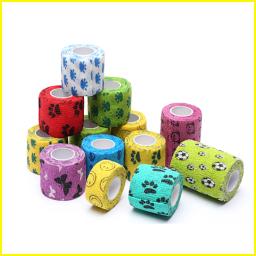 Bandagem elástica self para animais de estimação, suprimentos para clínicas, gauze, não é tecido, para impressão de gaze, para cães e gatos, 10 rolos - Image 2