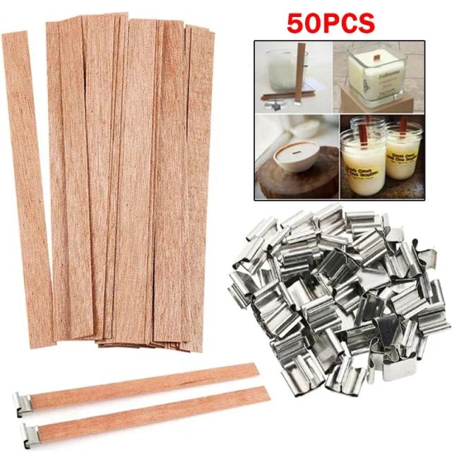 Conjunto Completo para Fazer Velas: Placa de Madeira, Suporte de Ferro e Núcleos para DIY Artesanal