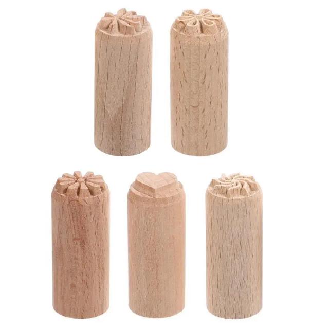 Conjunto de Ferramentas de Cerâmica em Madeira Esculpidas à Mão para Impressão em Argila - 5 ou 7 Peças para Artesanato DIY