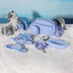 Arnês e trela personalizados para cães, Ajustável sem puxar cão arnês conjunto com suporte para saco de cocô, conjunto de trela coleira pet ambulante - Image 6