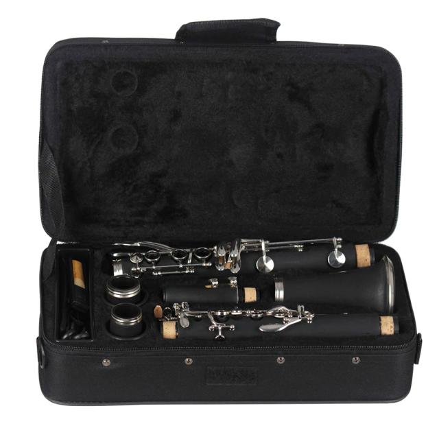 Clarinete de Madeira Profissional SLADE-Bb com 17 Teclas de Baquelite e Caixa - Instrumento de Sopros Tenor com Peças Inclusas