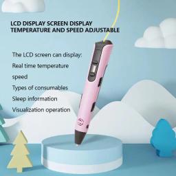 Caneta de impressão 3D com tela LCD para crianças, 1,75mm, ABS, PLA, 0,7mm de diâmetro, DIY, desenho caneta, Natal, presentes de aniversário, novo - Image 3