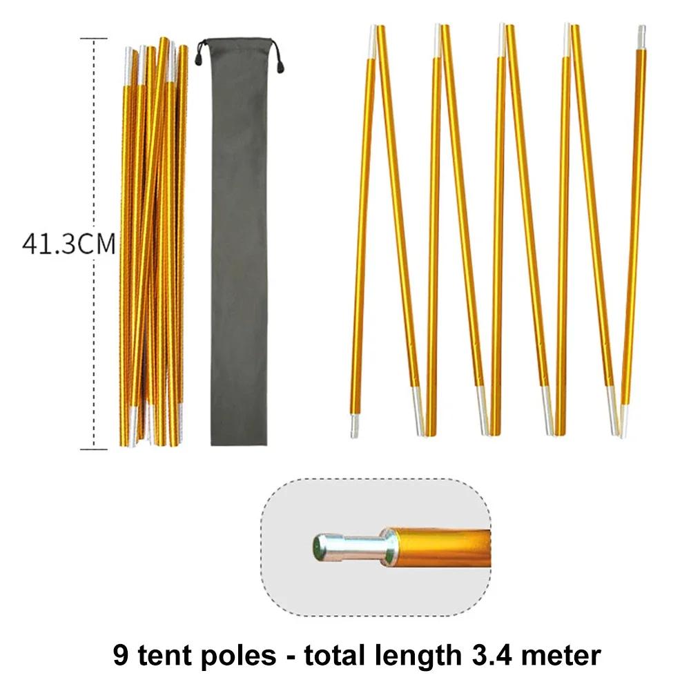 Barraca de acampamento exterior Rod da liga de alumínio, apoio Polo, acessórios da barraca, 8.5mm, 10.5ft-13.5ft, 320 cm, 340 cm, 360 cm, 390 cm, 410cm, 2 PCes pelo grupo - Image 1