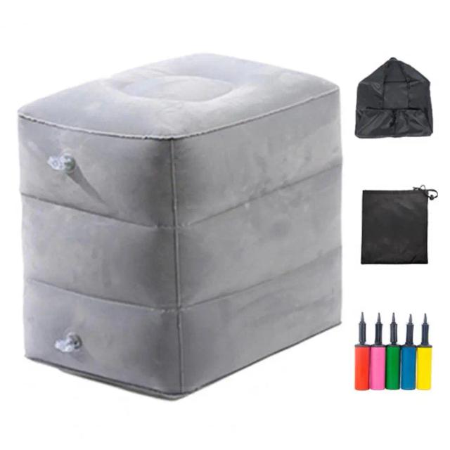 Colchão Inflável Triplo com Travesseiro para Conforto em Viagens de Carro, Avião e Trem - Ideal para Crianças e Dormir em Qualquer Lugar
