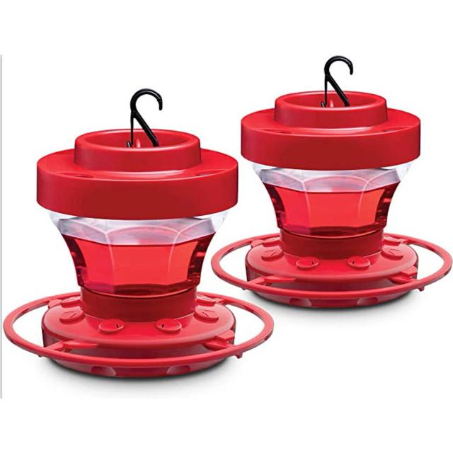 Alimentador de Pássaros ao Ar Livre com 8 Portas de Alimentação e Dispositivo Destacável para Beija-Flores em Estilo Gaiola
