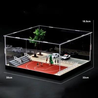 Quadra de Basquete em Miniatura 1:64 com Luzes para Decoração de Casa e Hobby