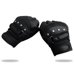 Protetor de Pulso Esportes Haltere de Fitness Meia Luvas de Dedo Homens Luvas De Couro de Equitação Esporte Ao Ar Livre перчатки перчатки без пальцев - Image 4