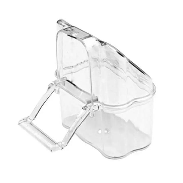 Alimentador de Pássaros para Gaiola com Caixa Transparente e Poleiro - Recipiente Plástico de Alta Capacidade
