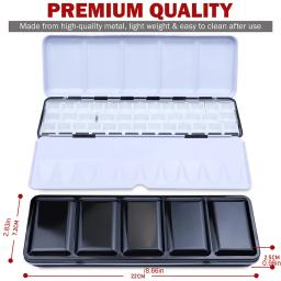 Médio Vazio Paleta Aquarela com Meia Panelas, Mistura De Metal Caixa De Lata Para Óleo Acrílico, DIY Viagem Arte Suprimentos, 37PCs - Image 2