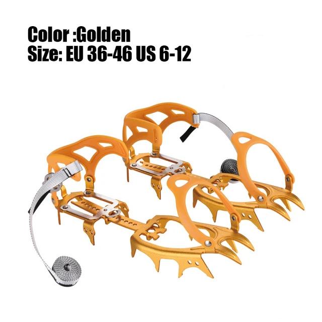 Crampons Antiderrapantes para Escalada e Esqui - 14 Dentes com Tampa de Aço de Manganês para Neve