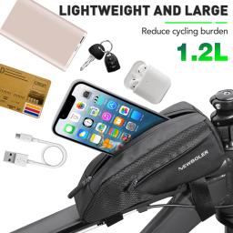 Saco de bicicleta à prova dwaterproof água reflexivo frente superior quadro tubo saco grande capacidade ultraleve saco ciclismo pannier saco acessórios - Image 4