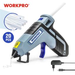 Workpro 30w pistola de cola quente 3.6v silicone pistola de cola de derretimento quente com 20 pçs premium cola varas para diy artesanato artes diy ferramentas - Image 1