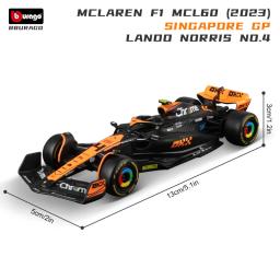 Bburago 1: 43 McLaren 2024 MCL38 Miami GP Fórmula de brinquedo modelo de carro de liga de corrida - Image 5