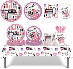 Spa compõem tema festa de aniversário decoração conjunto de utensílios de mesa copo prato guardanapo balões para crianças meninas favorar princesa chá de bebê - Image 2