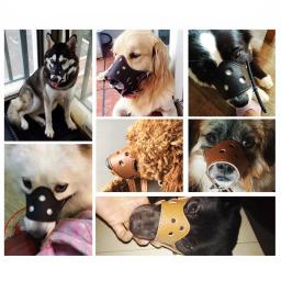 Focinho de couro macio ajustável para animais de estimação, anti-morder, seguro, respirável, pequenos e grandes cães, ajuda a beber comer - Image 5