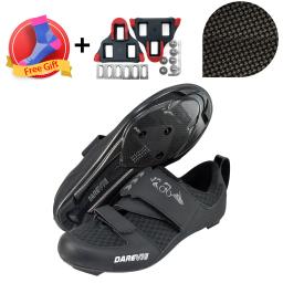 Darevie pro sapatos de ciclismo de carbono corrida triathlon sapatos 10 nível duro carbono luz estrada ciclismo sapatos das mulheres dos homens tênis - Image 1
