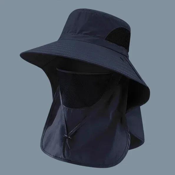 Chapéus de sol de verão proteção uv ao ar livre caça boné de pesca para homens mulheres caminhadas acampamento viseira balde chapéu pescoço aba chapéu de pescador - Image 1