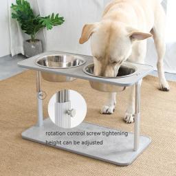Cão grande alimentadores elevados grande altura animal de estimação comida ajustável bacia de água cães comer bebendo tigelas duplas com suporte - Image 3