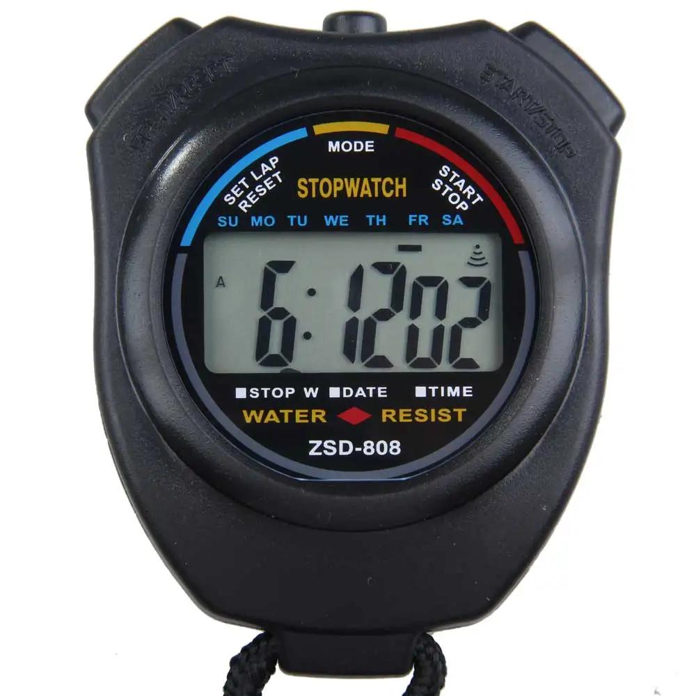 Novo clássico à prova dwaterproof água digital profissional handheld lcd esportes cronômetro temporizador parar relógio com corda para esportes - Image 1
