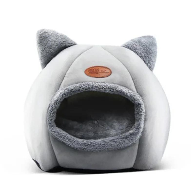 Totalmente fechado ninho de gato do inverno, casa quente, à prova de frio Pet House, cama grande gato Stray - Image 1