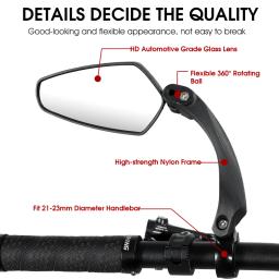 West Biking-Bicicleta Espelho Retrovisor, 360 ° Ajustável, Anti-Glare Guiador, Espelho Retrovisor, Ciclismo Espelho de Segurança, Acessórios de Bicicleta - Image 6
