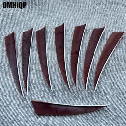 Brown Turquia penas para qualquer madeira e bambu arco e flecha, escudo seta pena, direita e esquerda asa pena, Fletching pena, 100 unid, 4in - Image 5