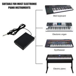 Pedal de sustentação compacto para teclados, pianos digitais, sintetizadores, máquinas de tambor, amortecedor universal, plugue de 1/4 '', 6.35mm, antiderrapante - Image 6