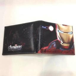 Marvel Anime Cartoon PU Carteira, Homem de Ferro, elegante, simples, dobrável, porta-cartão de alto valor, pequena, presente infantil - Image 2