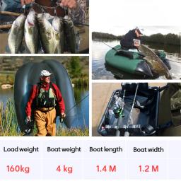 Barco de pesca inflável portátil definido para 1 pessoa, flutuabilidade profissional forte, Double-Airbag segurança, caiaque prático - Image 3