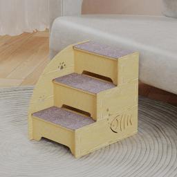 Escada De Escalada De Madeira Pet, Escada De Cama De Cachorro, Degraus Do Sofá, Escadas De Gato De Pelúcia - Image 3