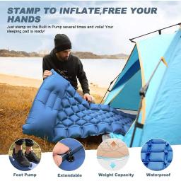 TPU Patchwork Pé Inflável Único Colchão, Colchão portátil, Outdoor Camping Mat, Produtos para piquenique - Image 1