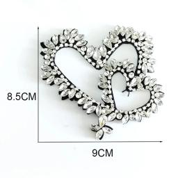 Contas artesanais com grande coração, remendo sew-on, decoração oca-out, acessórios de vestuário, preto e branco, 9*8.5cm, 11*11cm, 1 pc - Image 5
