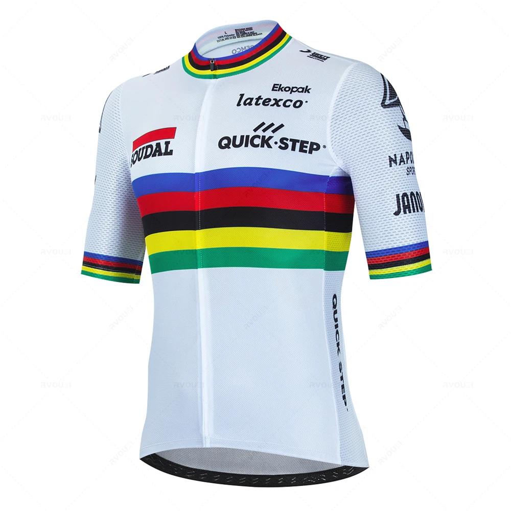 Soudal conjuntos de camisa de ciclismo de passo rápido manga curta verão frança roupas de bicicleta de corrida respirável mtb bib terno ciclismo - Image 1