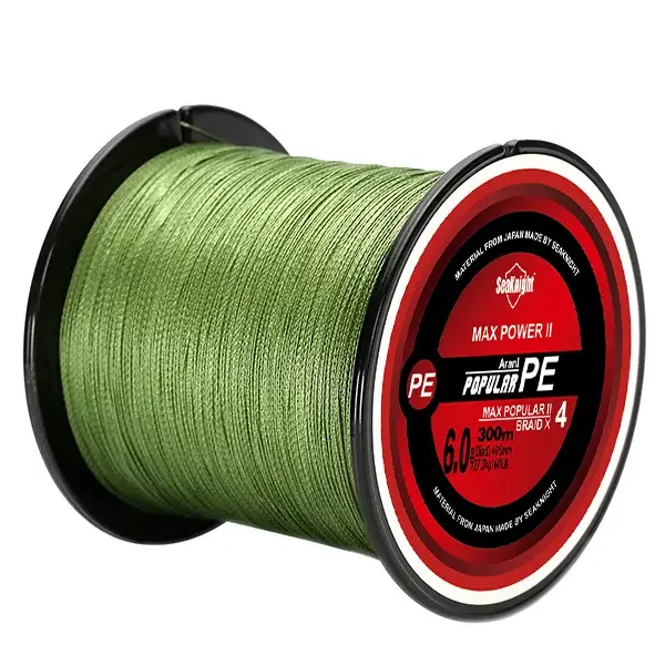 Linha de Pesca Multifilamento Trançada Seaknight Triposeidon 300m, Resistência para Água Salgada 8/30/80lb