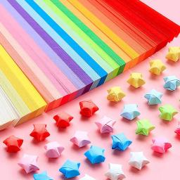 Multicolor Estrela De Papel De Origami, Cor Gradiente, Tiras De Decoração De Papel, Artesanato De Arte De Mão DIY - Image 1