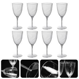 Conjunto de copos de vinho descartáveis, 8 peças, 2 copos de champanhe para festa, copos de vinho, copos de plástico descartáveis - Image 6