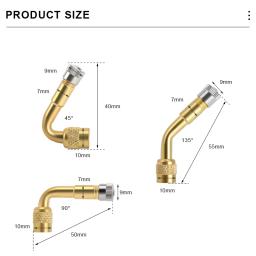 1/2/4 pçs 45 90 135 graus ângulo dobrado válvula adaptador de extensão da válvula do pneu da bicicleta adaptador conector da válvula do pneu acessórios - Image 6