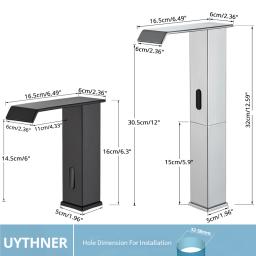 Torneira de cachoeira de sensor inteligente de banho de luxo Torneira misturadora de água quente e fria automática, sem toque, curta, alta grua para banheiro - Image 5
