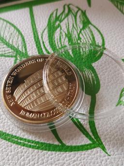 Seven Wonders-Banhado a ouro Challenge Coin, Badge World Architecture, Decoração Gold Coin, Coleção de Moedas Comemorativas, 7 peças por conjunto - Image 6
